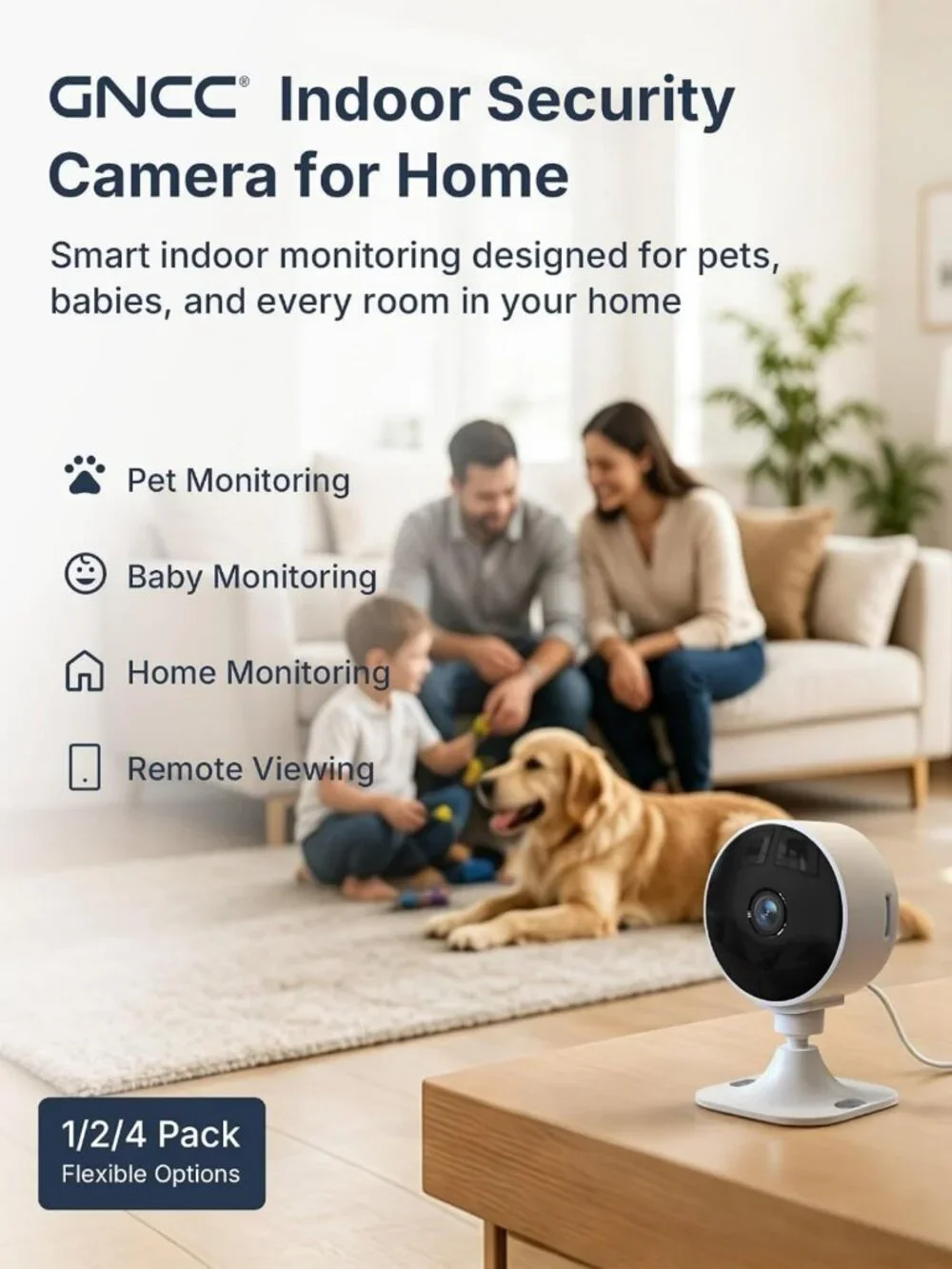 Indoor Security Camera 2-Pack | 1080P Baby & Pet Monitor, Motion Detection